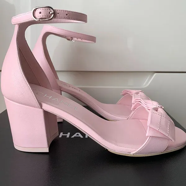 Giày Cao Gót Nữ Chanel Logo Coco Màu Hồng Pastel Size 38 - Giày - Vua Hàng Hiệu