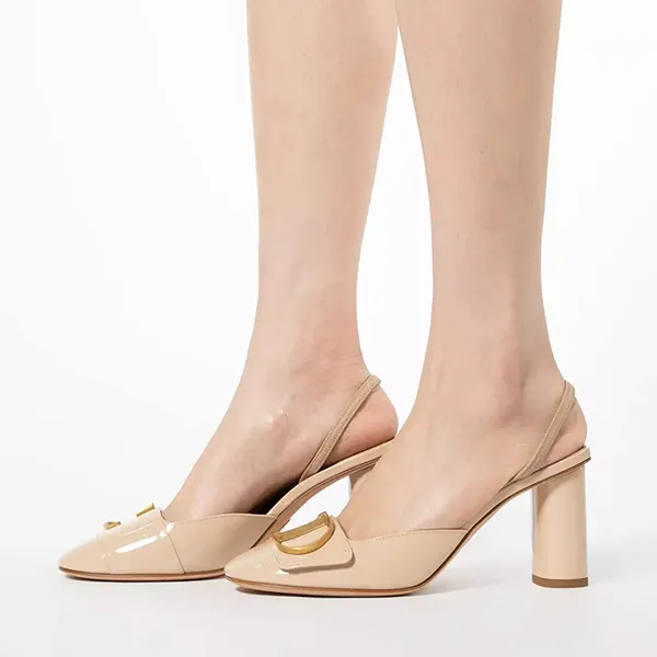 Giày Cao Gót Nữ Dior C'est 80 Patent Leather Slingback Pumps Màu Be Size 37 - Giày - Vua Hàng Hiệu