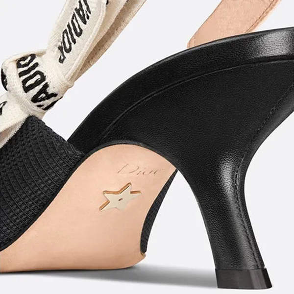 Giày Cao Gót Nữ Dior J'Adior Slingback Pump in Black Technical Fabric Màu Đen Be Size 36