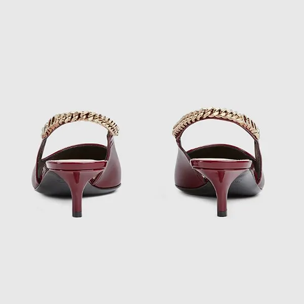 Giày Cao Gót Nữ Gucci Signoria Slingback Pump 782832 BNC80 6207 Màu Đỏ Size 36