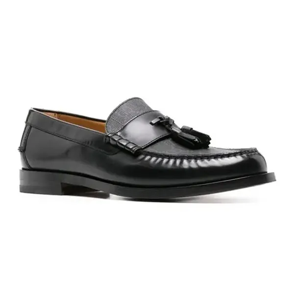 Giày Lười Nam Gucci GG Supreme Tassel Moccasin Loafers Leather Black Màu Đen Size 39 - Giày - Vua Hàng Hiệu