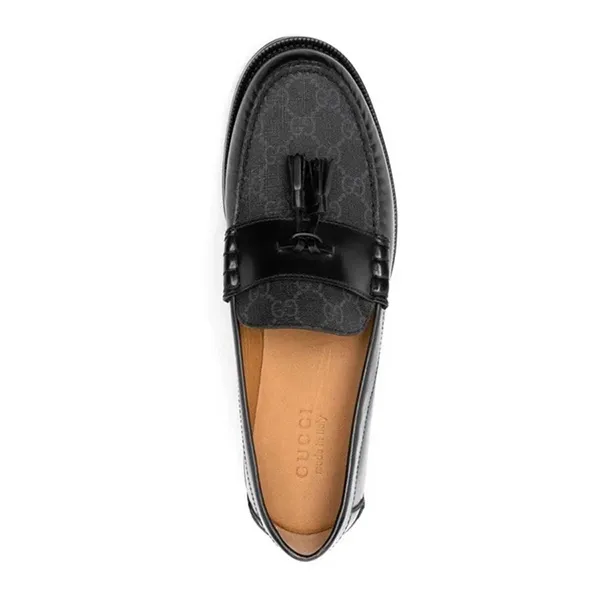 Giày Lười Nam Gucci GG Supreme Tassel Moccasin Loafers Leather Black Màu Đen Size 39 - Giày - Vua Hàng Hiệu