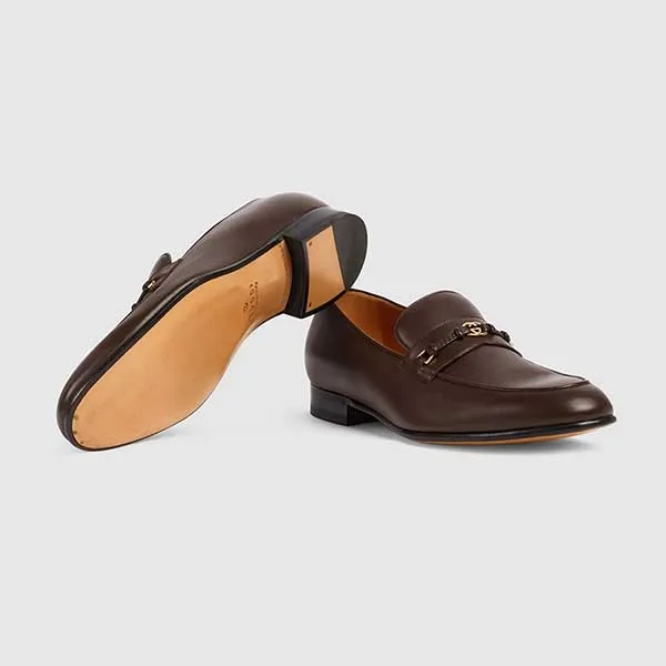 Giày Lười Nam Gucci Loafer With Interlocking G Brown 738468 AABUV 2140 Màu Nâu Size 41 - Giày - Vua Hàng Hiệu