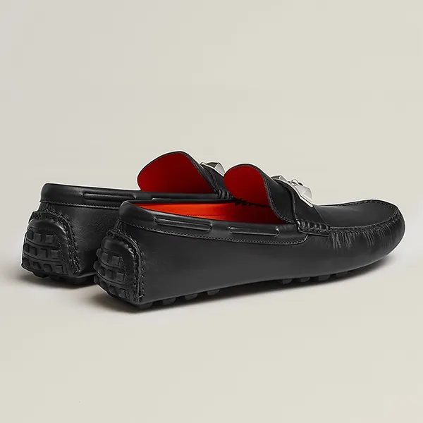 Giày Lười Nam Hermès Mocassins Irving H141251ZH02390 Màu Đen Size 41