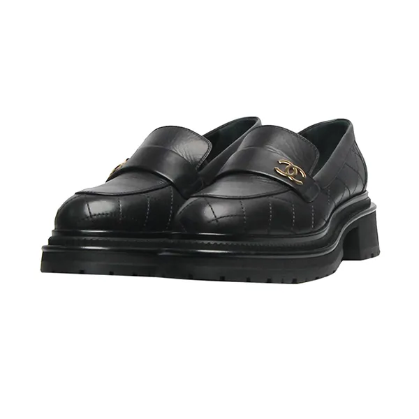 Giày Lười Nữ Chanel Loafers Women's Black Màu Đen Size 38