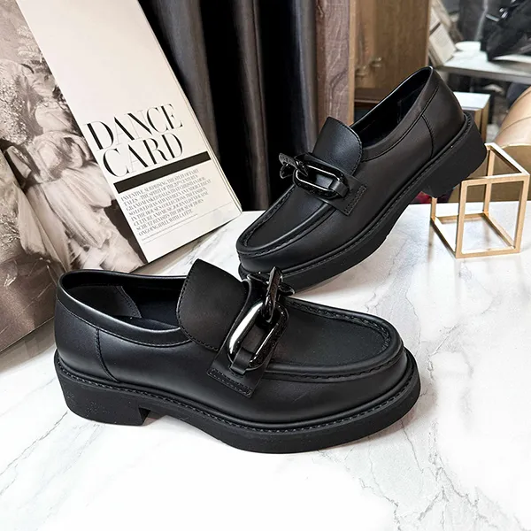 Giày Lười Nữ Louis Vuitton LV Chain Academy Flat Loafers Màu Đen Size 35.5 - Giày - Vua Hàng Hiệu