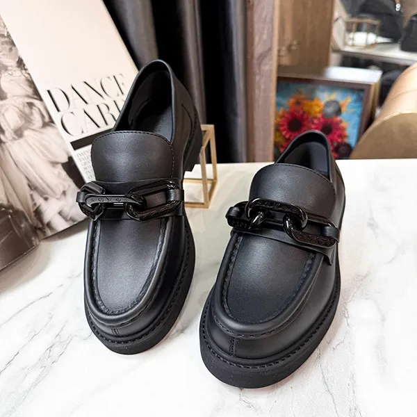 Giày Lười Nữ Louis Vuitton LV Chain Academy Flat Loafers Màu Đen Size 35.5 - Giày - Vua Hàng Hiệu