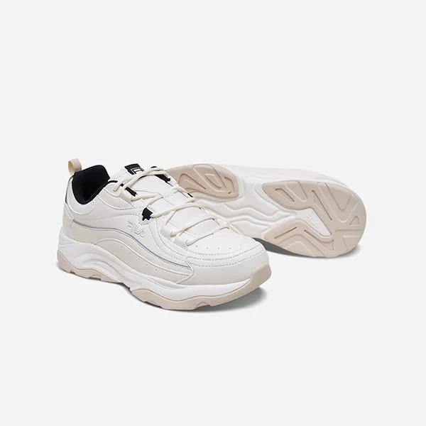 Giày Sneaker Unisex Fila Ray Wave Beige 1RM02726G-120 Màu Be Trắng Size 9 US