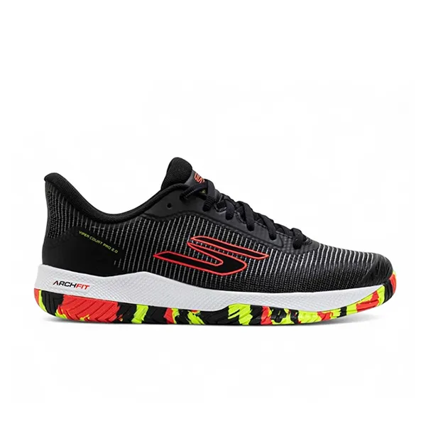 Giày Tennis/ Pickleball Nam Skechers Viper Court Pro 2.0 Black Multi 246109C-BKMT Màu Đen Họa Tiết Size 39.5