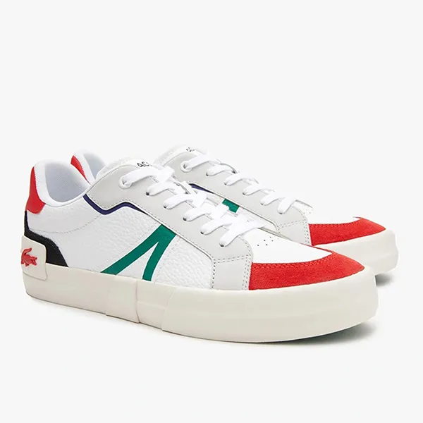 Giày Thể Thao Nam Lacoste Men's L004 Leather Color-Pop Sneakers 44SMA0077 Màu Trắng Phối Đỏ Size 40.5 - Giày - Vua Hàng Hiệu