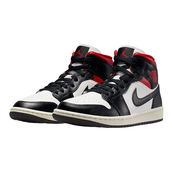 Giày Thể Thao Nam Nike Air Jordan 1 Mid Black Sail Gym Red BQ6472-061 Màu Đỏ - Trắng Size 36 - Giày - Vua Hàng Hiệu