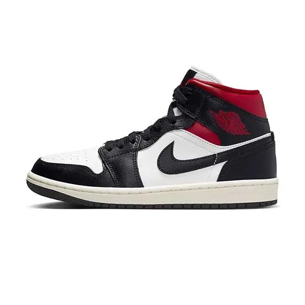 Giày Thể Thao Nam Nike Air Jordan 1 Mid Black Sail Gym Red BQ6472-061 Màu Đỏ - Trắng Size 36 - Giày - Vua Hàng Hiệu