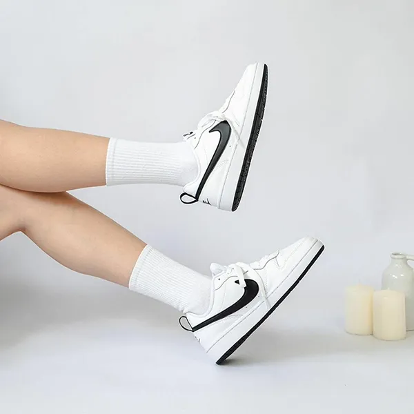 Giày Thể Thao Nike Court Borough Low 2 GS White Black Shoes BQ5448-104 Màu Trắng - Đen Size 35.5 - Giày - Vua Hàng Hiệu