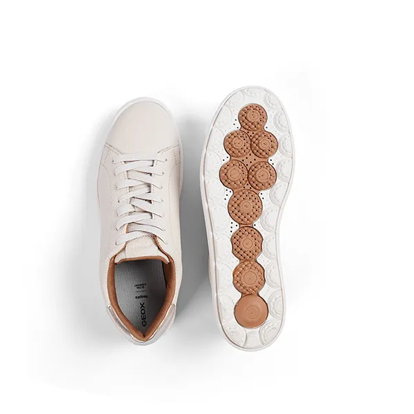 Giày Thể Thao Nữ Geox Spherica Ecub-1 Woman Low Top Sneaker Plain Papyrus/Light Gold Màu Be Nhạt Size 37 - Giày - Vua Hàng Hiệu