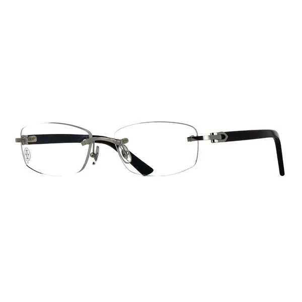Gọng Kính Unisex Cartier CT0048O 003 Màu Đen/ Trong Suốt - Kính mắt - Vua Hàng Hiệu