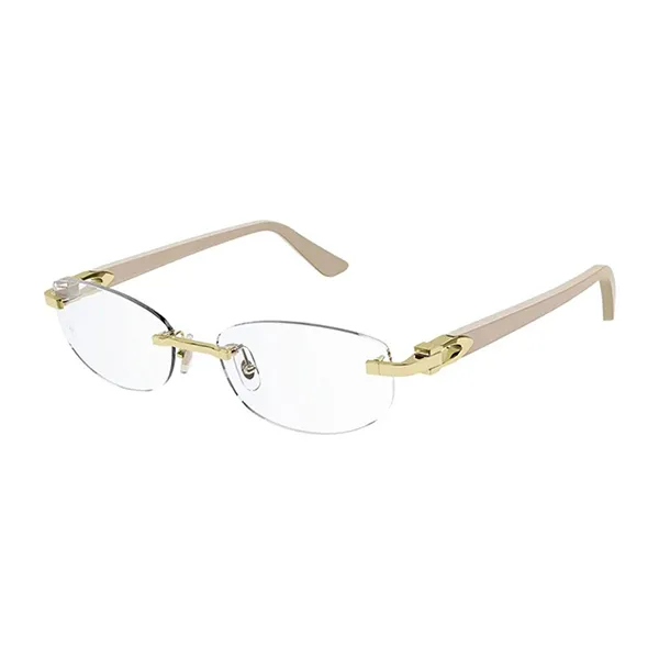 Gọng Kính Unisex Cartier CT0318O 004 Màu Be - Kính mắt - Vua Hàng Hiệu