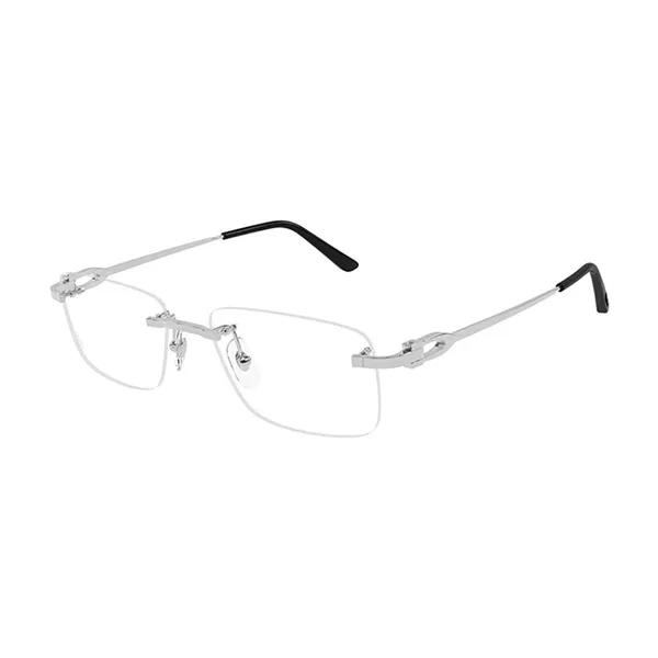 Gọng Kính Unisex Cartier CT0521O 002 Màu Đen Bạc - Kính mắt - Vua Hàng Hiệu