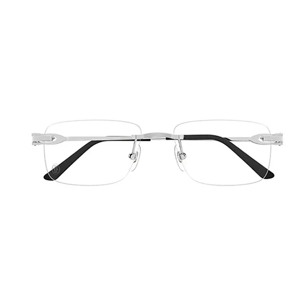 Gọng Kính Unisex Cartier CT0521O 002 Màu Đen Bạc - Kính mắt - Vua Hàng Hiệu