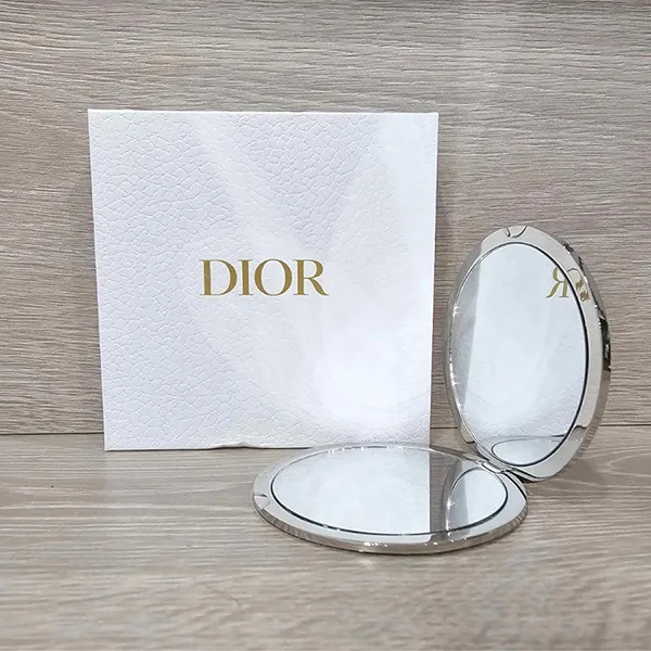 Gương Trang Điểm Nữ Christian Dior Beauty VIP GWP Gift Metalic Quilted Compact Mirror Màu Bạc - Trang điểm - Vua Hàng Hiệu