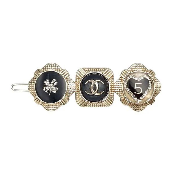 Kẹp Tóc Nữ Chanel Coco Mark Golden Màu Đen Vàng