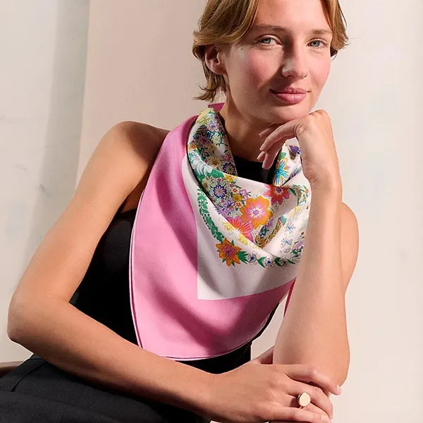 Khăn Hermès Brides De Gala En Fleurs Scarf 90 Màu Hồng - Thời trang - Vua Hàng Hiệu