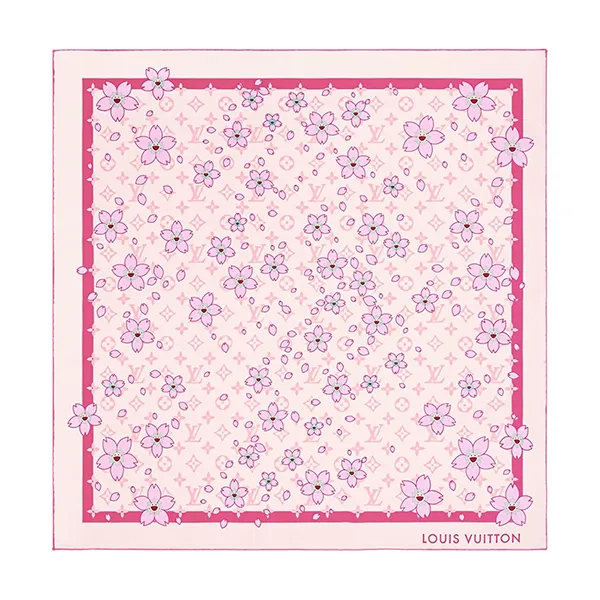 Khăn Lụa Louis Vuitton LV Monogram Cherry Blossom 70 LV x TM M94964 Màu Hồng - Thời trang - Vua Hàng Hiệu