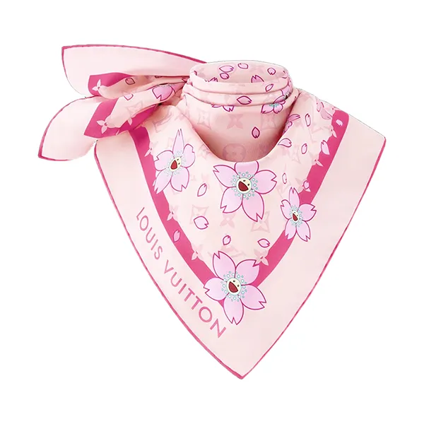 Khăn Lụa Louis Vuitton LV Monogram Cherry Blossom 70 LV x TM M94964 Màu Hồng - Thời trang - Vua Hàng Hiệu