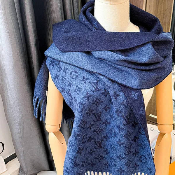 Khăn Quàng Cổ Louis Vuitton LV Monogram Gradient Scarf Navy Blue M70257 Màu Xanh Đậm - Thời trang - Vua Hàng Hiệu