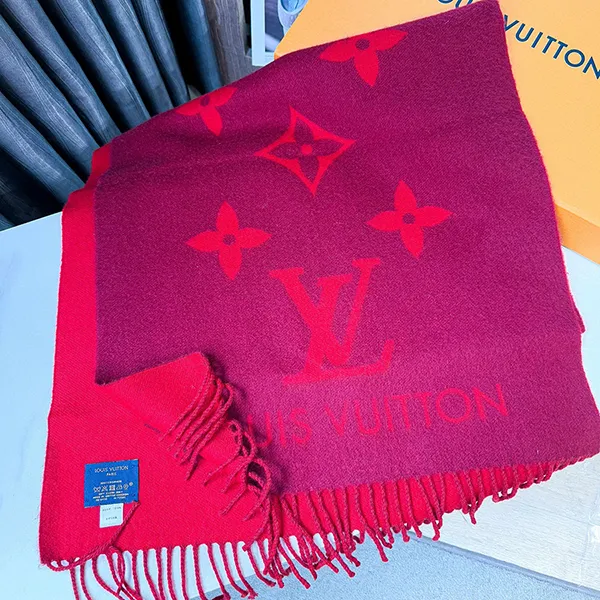 Khăn Quàng Cổ Nữ Louis Vuitton LV Scarf M75505 Wool Red Màu Đỏ - Thời trang - Vua Hàng Hiệu