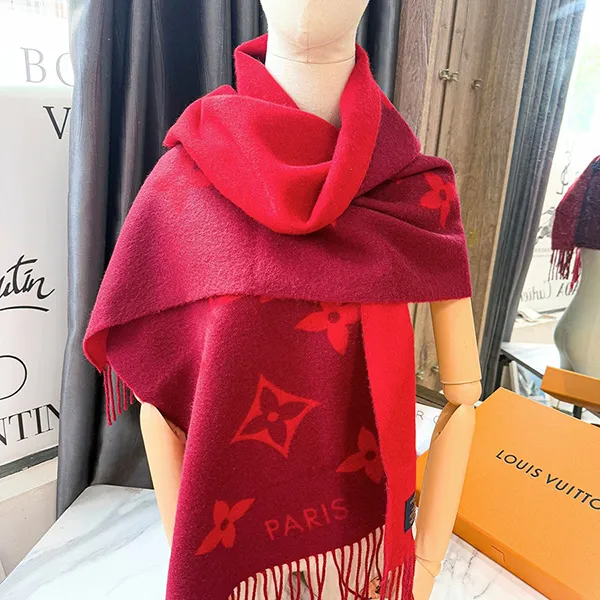 Khăn Quàng Cổ Nữ Louis Vuitton LV Scarf M75505 Wool Red Màu Đỏ - Thời trang - Vua Hàng Hiệu