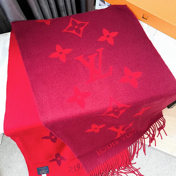 Khăn Quàng Cổ Nữ Louis Vuitton LV Scarf M75505 Wool Red Màu Đỏ - Thời trang - Vua Hàng Hiệu