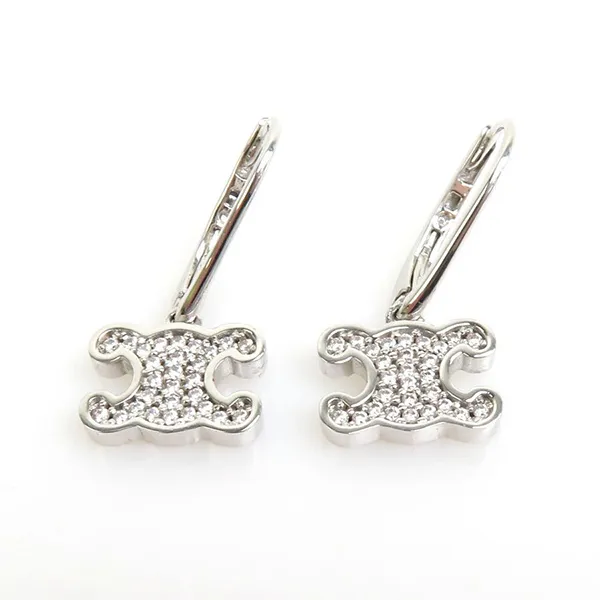 Khuyên Tai Nữ Celine Triomphe Earrings Màu Bạc Trắng - Trang sức - Vua Hàng Hiệu