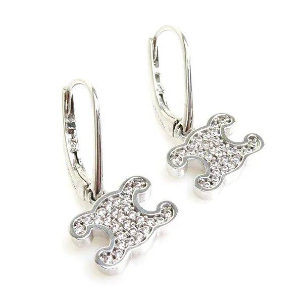 Khuyên Tai Nữ Celine Triomphe Earrings Màu Bạc Trắng - Trang sức - Vua Hàng Hiệu