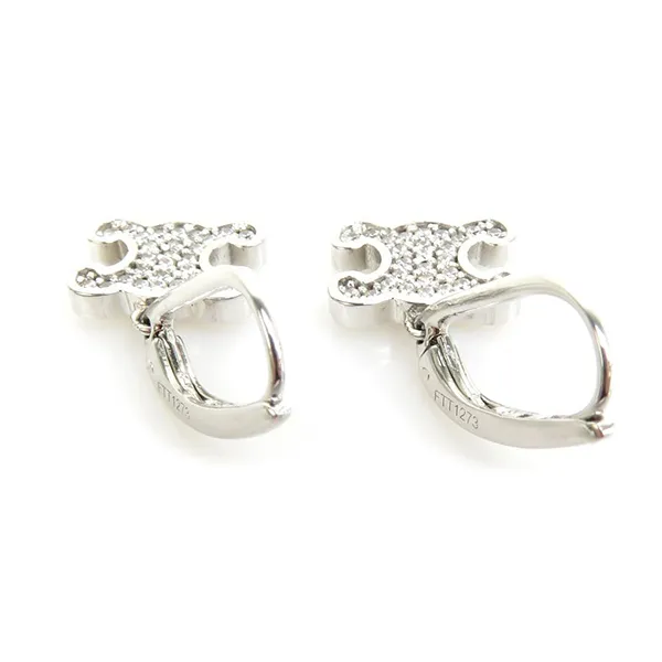 Khuyên Tai Nữ Celine Triomphe Earrings Màu Bạc Trắng - Trang sức - Vua Hàng Hiệu