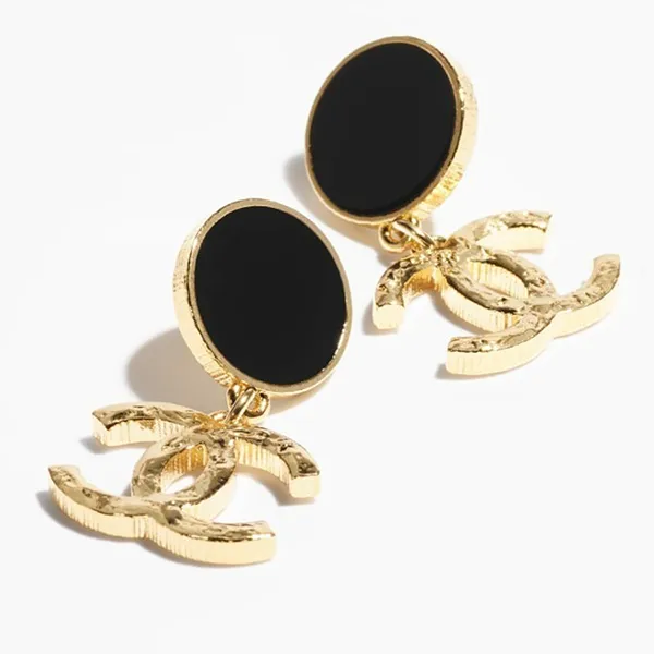 Khuyên Tai Nữ Chanel CC Logo Earrings Màu Vàng/Đen - Trang sức - Vua Hàng Hiệu