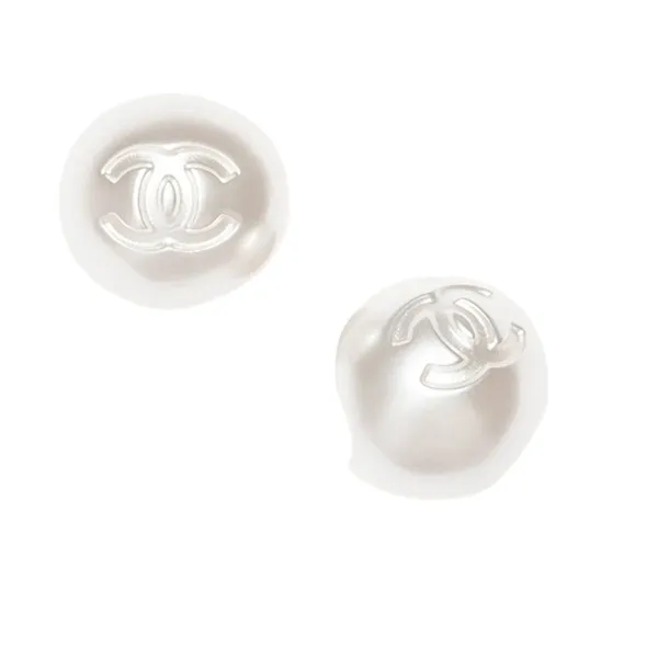 Khuyên Tai Nữ Chanel CC Logo White Pearl Earrings Size Small Màu Trắng - Trang sức - Vua Hàng Hiệu