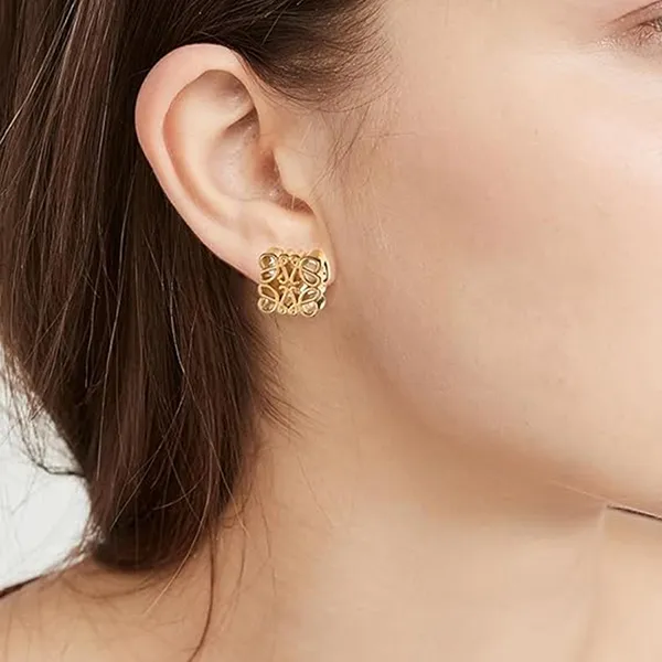 Khuyên Tai Nữ Loewe Earrings Designer Vintage Earrings Women's Màu Vàng - Trang sức - Vua Hàng Hiệu