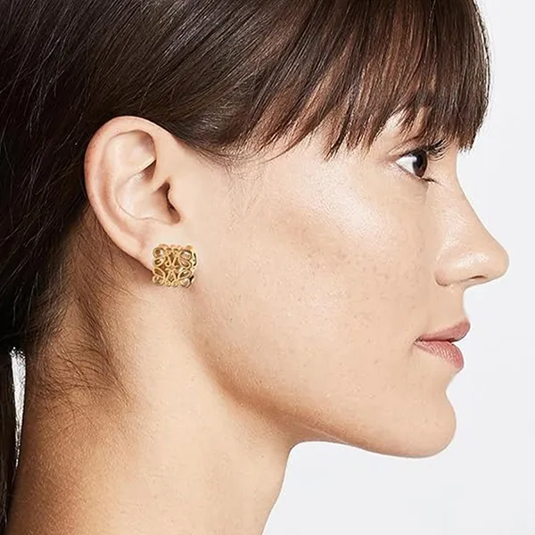 Khuyên Tai Nữ Loewe Earrings Designer Vintage Earrings Women's Màu Vàng - Trang sức - Vua Hàng Hiệu