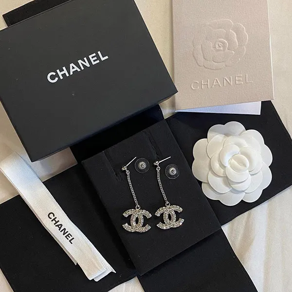 Khuyên Tai Nữ Chanel Orecchini CC Argento Màu Bạc - Trang sức - Vua Hàng Hiệu