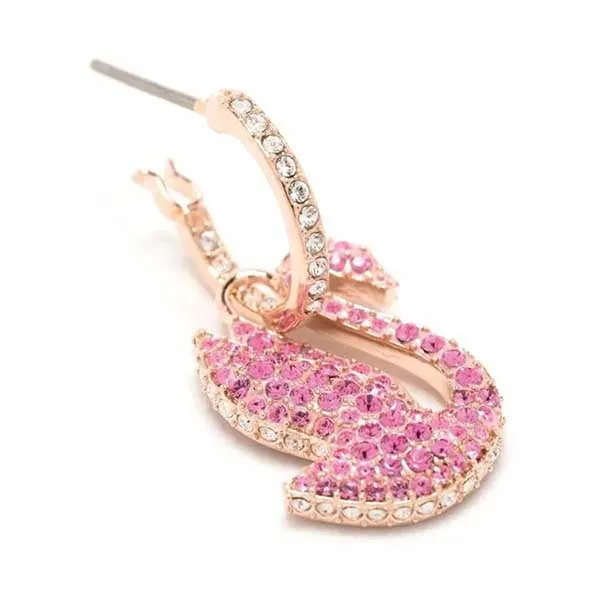 Khuyên Tai Nữ Swarovski Drop Earrings, Swan, Pink, Rose Gold Tone Plated 5647544 Màu Hồng - Trang sức - Vua Hàng Hiệu