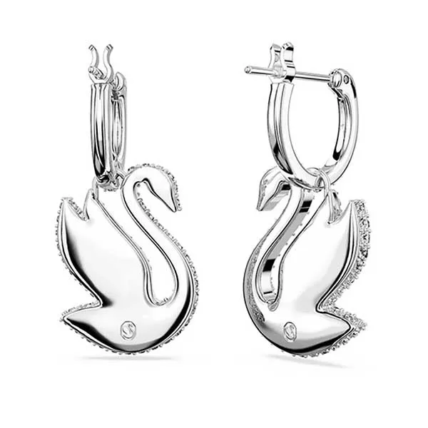 Khuyên Tai Nữ Swarovski Iconic Swan Drop Earrings Swan, White, Rhodium Plated 5647545 Màu Trắng Bạc - Trang sức - Vua Hàng Hiệu