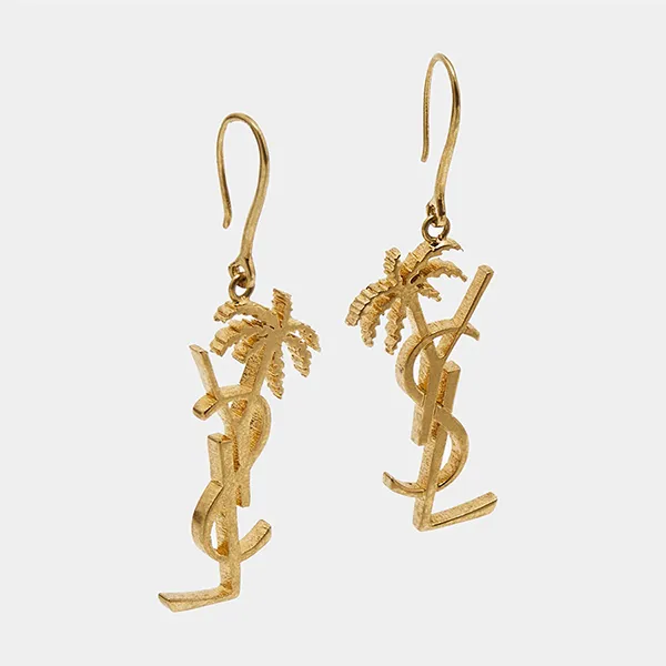 Khuyên Tai Nữ Yves Saint Laurent YSL Cassandra Palm Gold Tone Earrings Màu Vàng Gold - Trang sức - Vua Hàng Hiệu