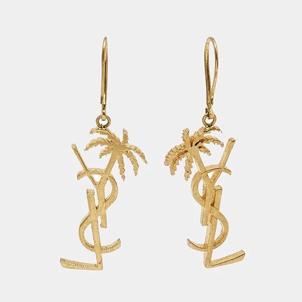 Khuyên Tai Nữ Yves Saint Laurent YSL Cassandra Palm Gold Tone Earrings Màu Vàng Gold - Trang sức - Vua Hàng Hiệu