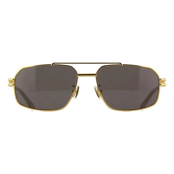 Kính Mát Unisex Bottega Veneta Sunglasses BV1128S 002 Màu Xám/Vàng Gold - Kính mắt - Vua Hàng Hiệu