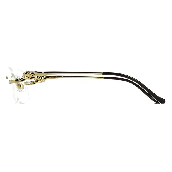Kính Mắt Cận Cartier Panthère Eyeglasses CT0281O 003 Màu Vàng - Kính mắt - Vua Hàng Hiệu