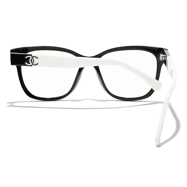 Kính Mắt Cận Nữ Chanel Square Eyeglasses 3472 1656 Màu Đen Trắng - Kính mắt - Vua Hàng Hiệu