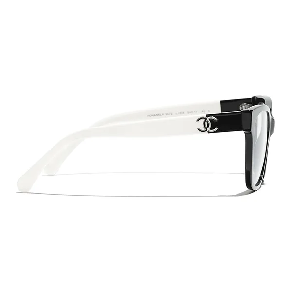 Kính Mắt Cận Nữ Chanel Square Eyeglasses 3472 1656 Màu Đen Trắng - Kính mắt - Vua Hàng Hiệu