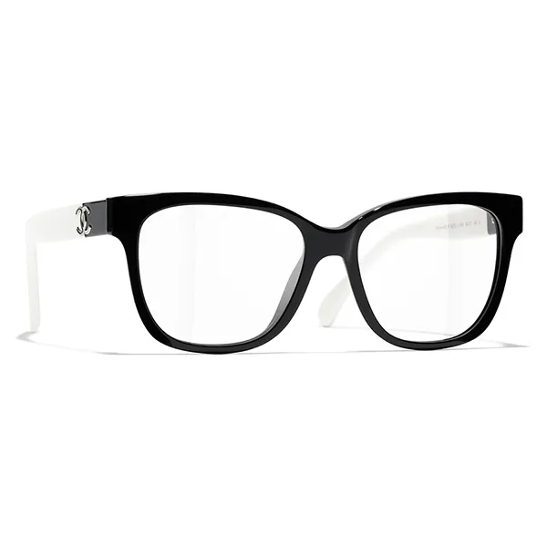 Kính Mắt Cận Nữ Chanel Square Eyeglasses 3472 1656 Màu Đen Trắng - Kính mắt - Vua Hàng Hiệu