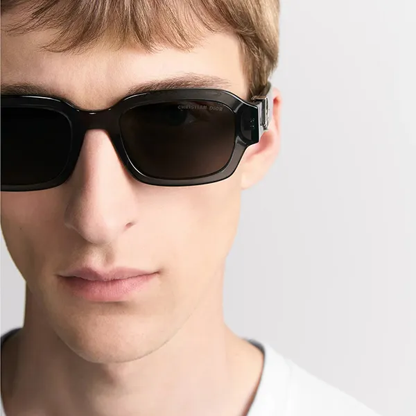 Kính Mát Dior Oblique S2I 45A0 Rectangular Sunglasses Màu Đen