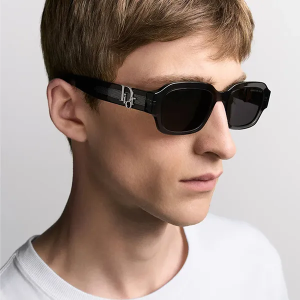 Kính Mát Dior Oblique S2I 45A0 Rectangular Sunglasses Màu Đen